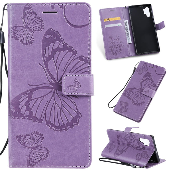 Pressed Printing Butterfly Pattern Horizontal Flip PU Leather Case with Holder & Card Slots & Wallet & Lanyard, For Huawei P Smart Z / Y9 Prime 2019, For Galaxy A80, For Galaxy Note 10+ / 10 Pro