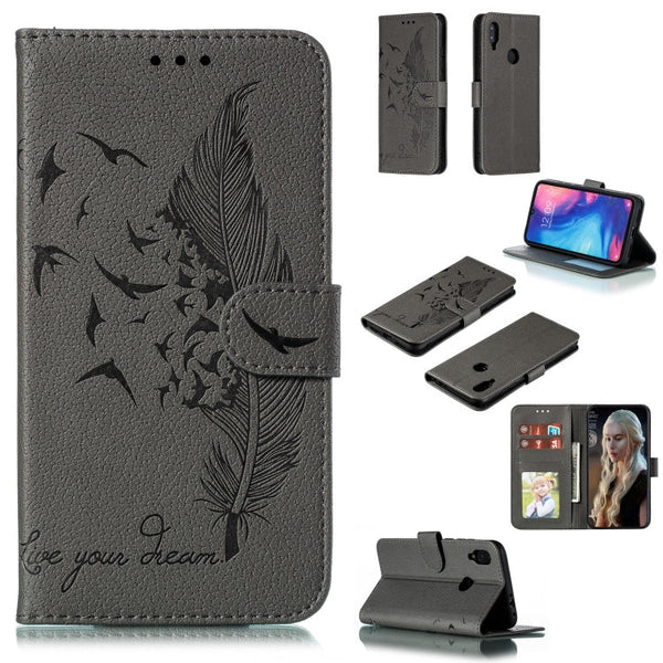 Feather Pattern Litchi Texture Horizontal Flip Leather Case with Wallet & Holder & Card Slots, For Xiaomi Redmi 7, For Xiaomi Redmi 7A, For Xiaomi Redmi K20, For Xiaomi Redmi Note 7