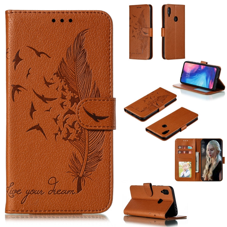 Feather Pattern Litchi Texture Horizontal Flip Leather Case with Wallet & Holder & Card Slots, For Xiaomi Redmi 7, For Xiaomi Redmi 7A, For Xiaomi Redmi K20, For Xiaomi Redmi Note 7