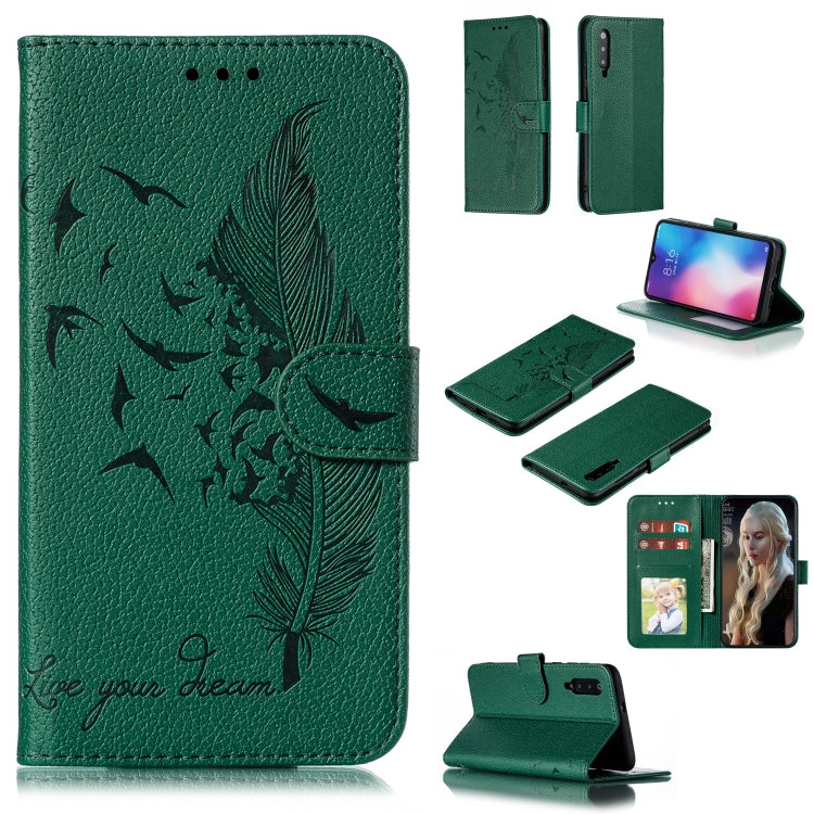 Feather Pattern Litchi Texture Horizontal Flip Leather Case with Wallet & Holder & Card Slots, For Xiaomi Mi 9, For Xiaomi Mi 9 SE, For Xiaomi Mi CC9, For Xiaomi Mi CC9e