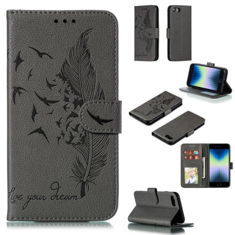 Feather Pattern Litchi Texture Horizontal Flip Leather Case with Wallet & Holder & Card Slots, For iPhone SE 2022 / SE 2020 / 8 / 7, For iPhone 7 Plus / 8 Plus, For iPhone 11 Pro, For iPhone 11