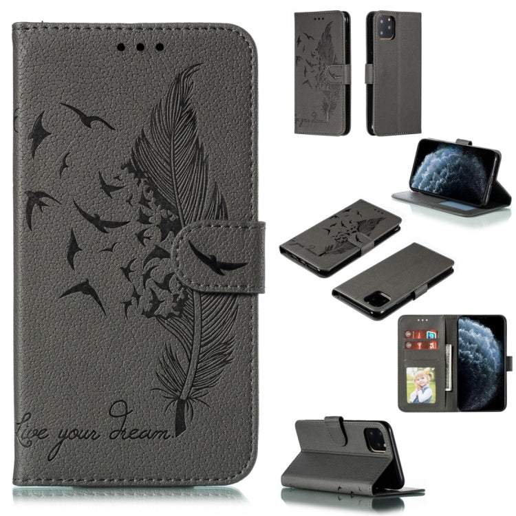 Feather Pattern Litchi Texture Horizontal Flip Leather Case with Wallet & Holder & Card Slots, For iPhone SE 2022 / SE 2020 / 8 / 7, For iPhone 7 Plus / 8 Plus, For iPhone 11 Pro, For iPhone 11