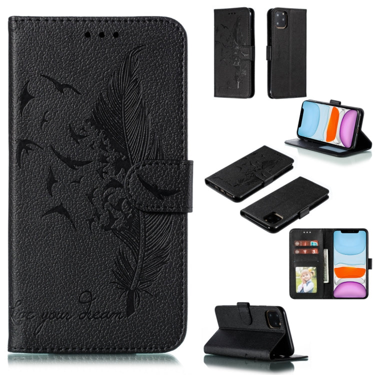 Feather Pattern Litchi Texture Horizontal Flip Leather Case with Wallet & Holder & Card Slots, For iPhone SE 2022 / SE 2020 / 8 / 7, For iPhone 7 Plus / 8 Plus, For iPhone 11 Pro, For iPhone 11