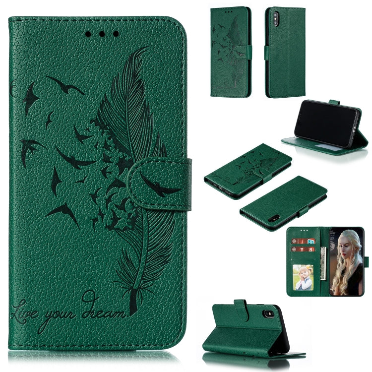 Feather Pattern Litchi Texture Horizontal Flip Leather Case with Wallet & Holder & Card Slots, For iPhone 11 Pro Max, For iPhone XS /X, For iPhone XR, For iPhone XS Max