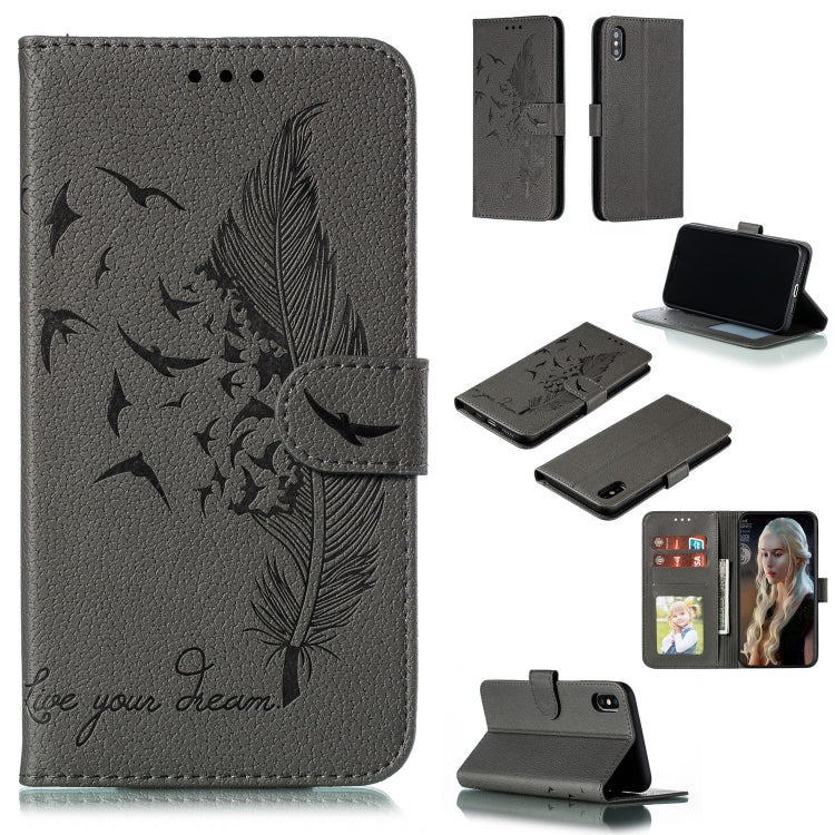 Feather Pattern Litchi Texture Horizontal Flip Leather Case with Wallet & Holder & Card Slots, For iPhone 11 Pro Max, For iPhone XS /X, For iPhone XR, For iPhone XS Max