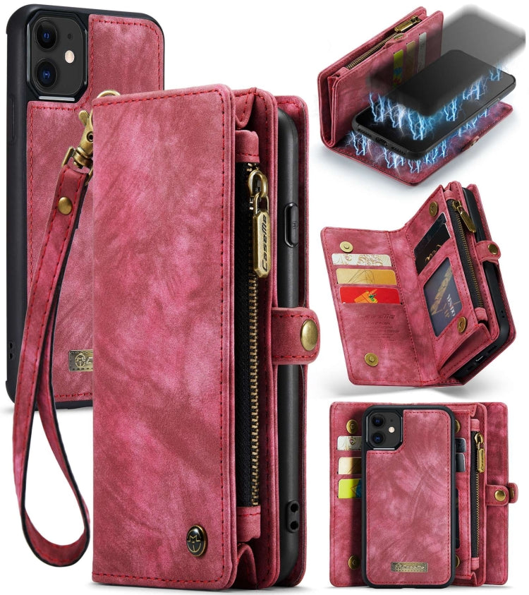 CaseMe-008 Detachable Multifunctional Horizontal Flip Leather Case with Card Slot & Holder & Zipper Wallet & Photo Frame