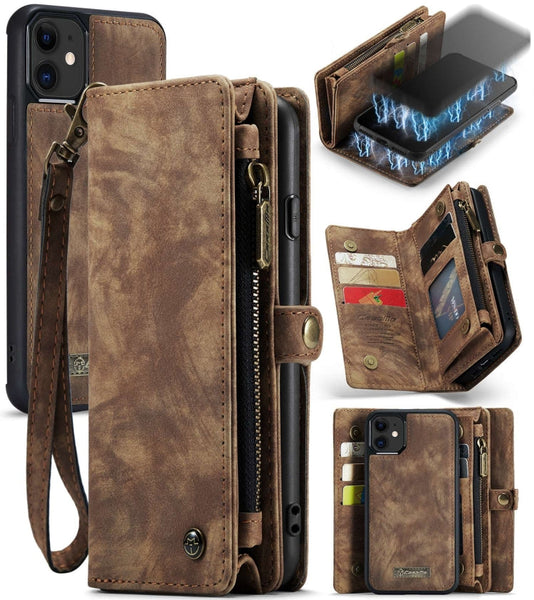 CaseMe-008 Detachable Multifunctional Horizontal Flip Leather Case with Card Slot & Holder & Zipper Wallet & Photo Frame