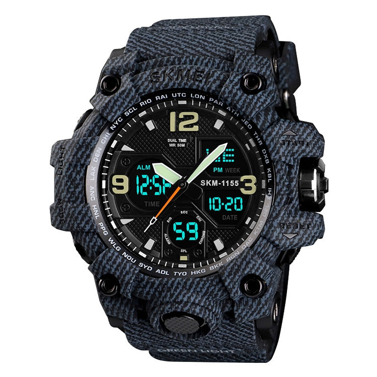 SKMEI 1155B Multifunctional Men Outdoor Sports Noctilucent Waterproof Large Dial Wrist Watch