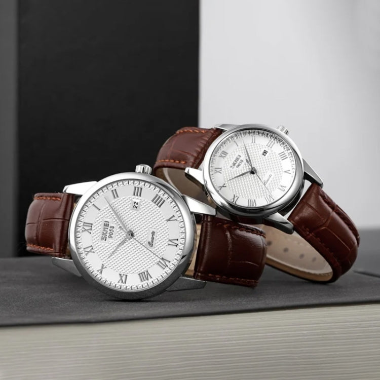 SKMEI 9058 Multifunctional Outdoor Fashion Waterproof Silver Shell Quartz Wrist Watch