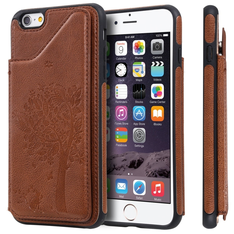 Cat Tree Embossing Pattern Shockproof Protective Case with Card Slots & Photo Frame, For iPhone 6 Plus, For iPhone 6, For iPhone 7 / 8, For iPhone 7 Plus / 8 Plus