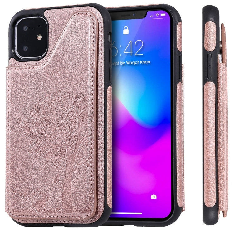 Cat Tree Embossing Pattern Shockproof Protective Case with Card Slots & Photo Frame, For iPhone 11 Pro, For iPhone 11, For iPhone 11 Pro Max, For Galaxy A50