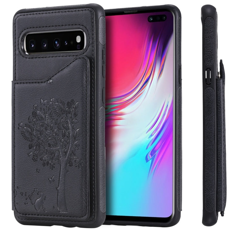 Cat Tree Embossing Pattern Shockproof Protective Case with Card Slots & Photo Frame, For Galaxy S10 5G, For Galaxy S10e, For Galaxy S10, For Galaxy S10+
