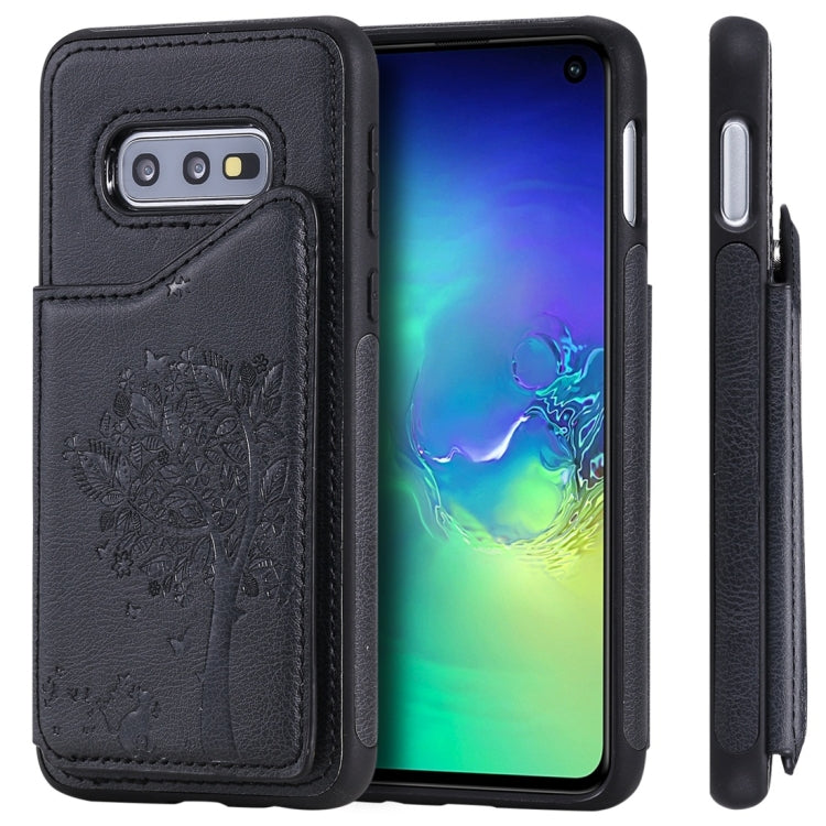 Cat Tree Embossing Pattern Shockproof Protective Case with Card Slots & Photo Frame, For Galaxy S10 5G, For Galaxy S10e, For Galaxy S10, For Galaxy S10+