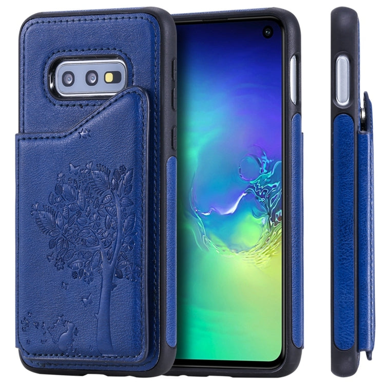 Cat Tree Embossing Pattern Shockproof Protective Case with Card Slots & Photo Frame, For Galaxy S10 5G, For Galaxy S10e, For Galaxy S10, For Galaxy S10+