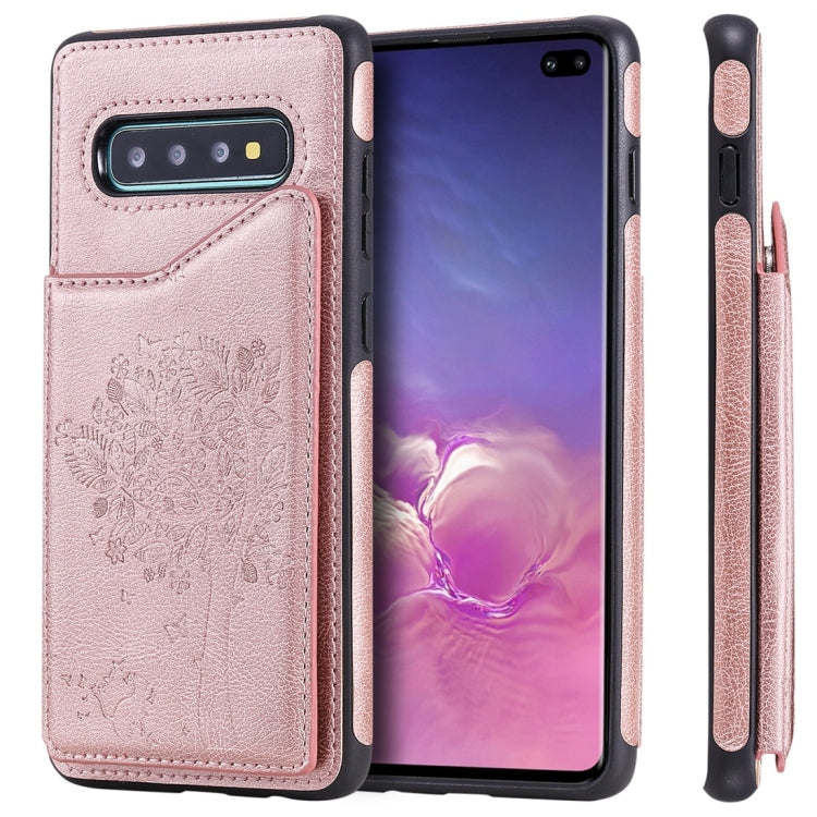 Cat Tree Embossing Pattern Shockproof Protective Case with Card Slots & Photo Frame, For Galaxy S10 5G, For Galaxy S10e, For Galaxy S10, For Galaxy S10+