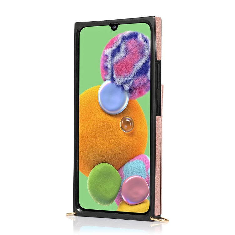 Square Zipper Wallet Bag TPU+PU Back Cover Case with Holder & Card Slots & Wallet & Cross-body Strap