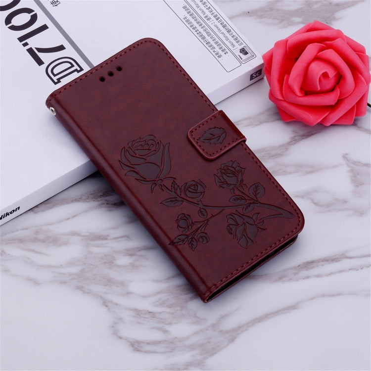 Rose Embossed Horizontal Flip PU Leather Case with Holder & Card Slots & Wallet