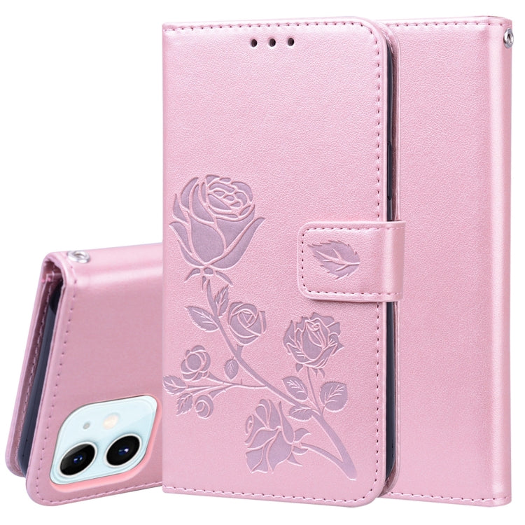 Rose Embossed Horizontal Flip PU Leather Case with Holder & Card Slots & Wallet