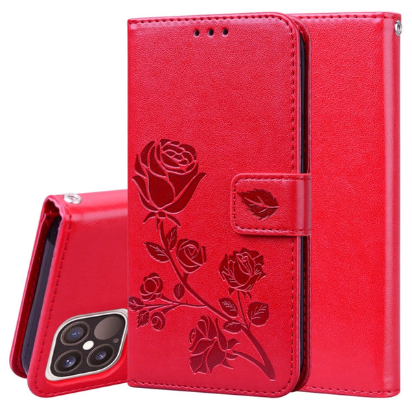 Rose Embossed Horizontal Flip PU Leather Case with Holder & Card Slots & Wallet