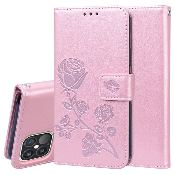 Rose Embossed Horizontal Flip PU Leather Case with Holder & Card Slots & Wallet