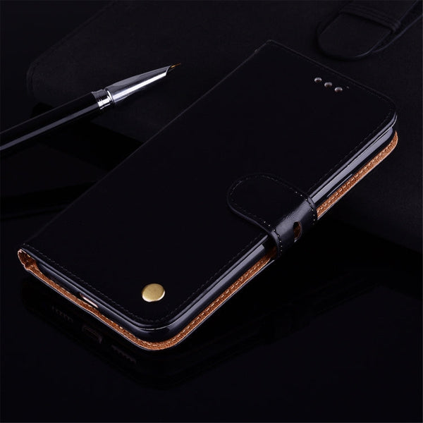 Business Style Oil Wax Texture Horizontal Flip Leather Case for iPhone XR, with Holder & Card Slots & Wallet