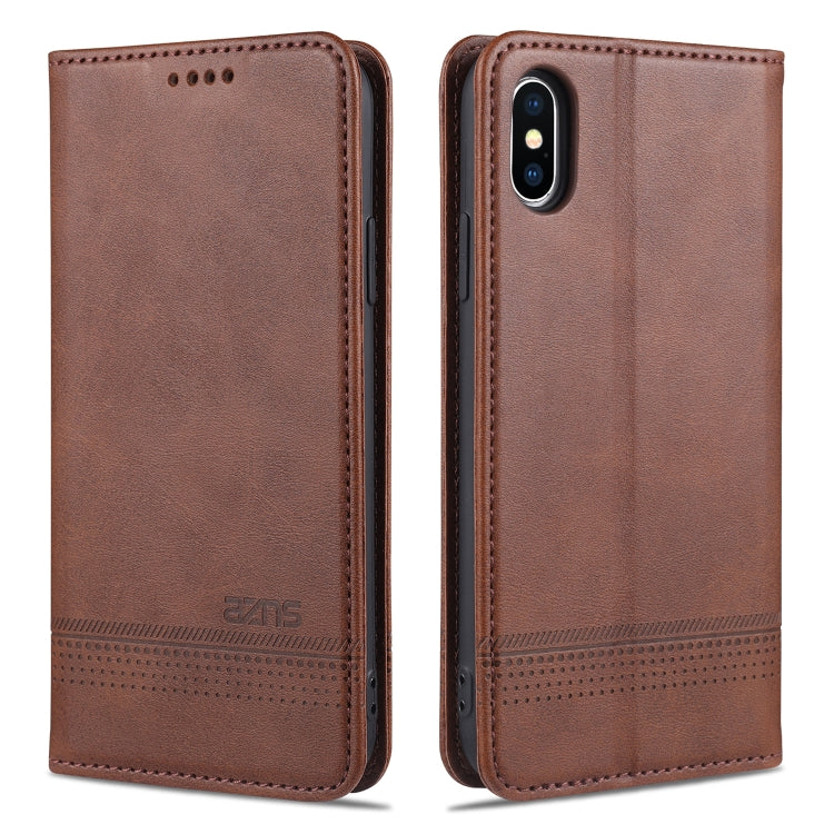AZNS Magnetic Calf Texture Horizontal Flip Leather Case with Card Slots & Holder & Wallet, For iPhone XR, For iPhone XS Max