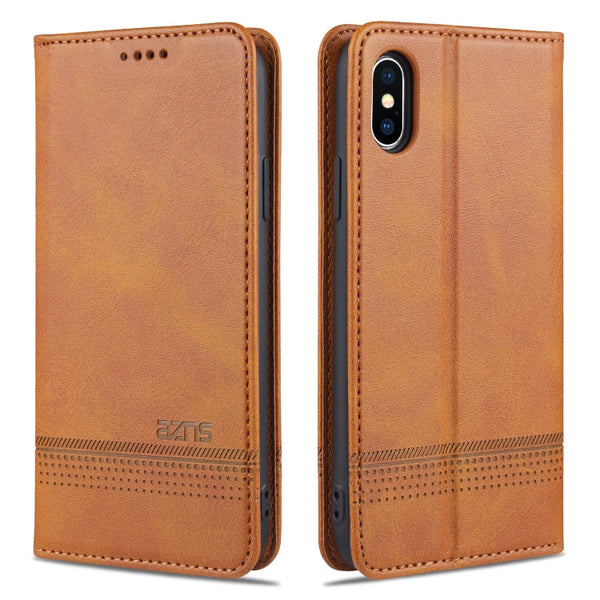 AZNS Magnetic Calf Texture Horizontal Flip Leather Case with Card Slots & Holder & Wallet, For iPhone XR, For iPhone XS Max