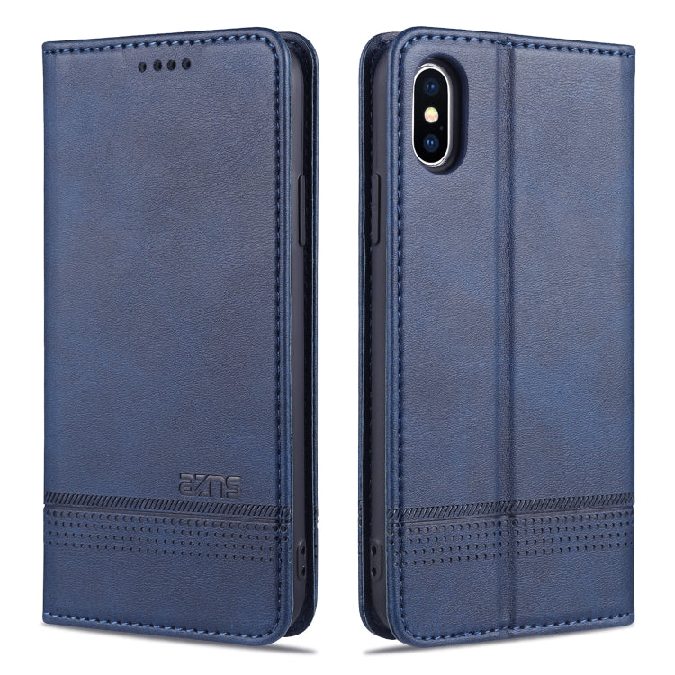 AZNS Magnetic Calf Texture Horizontal Flip Leather Case with Card Slots & Holder & Wallet, For iPhone XR, For iPhone XS Max