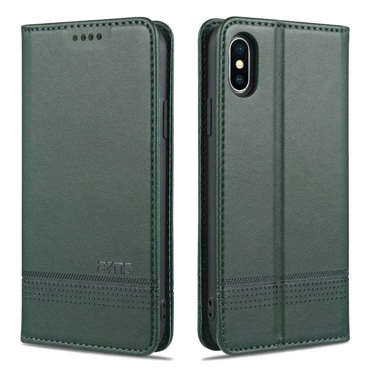 AZNS Magnetic Calf Texture Horizontal Flip Leather Case with Card Slots & Holder & Wallet, For iPhone XR, For iPhone XS Max