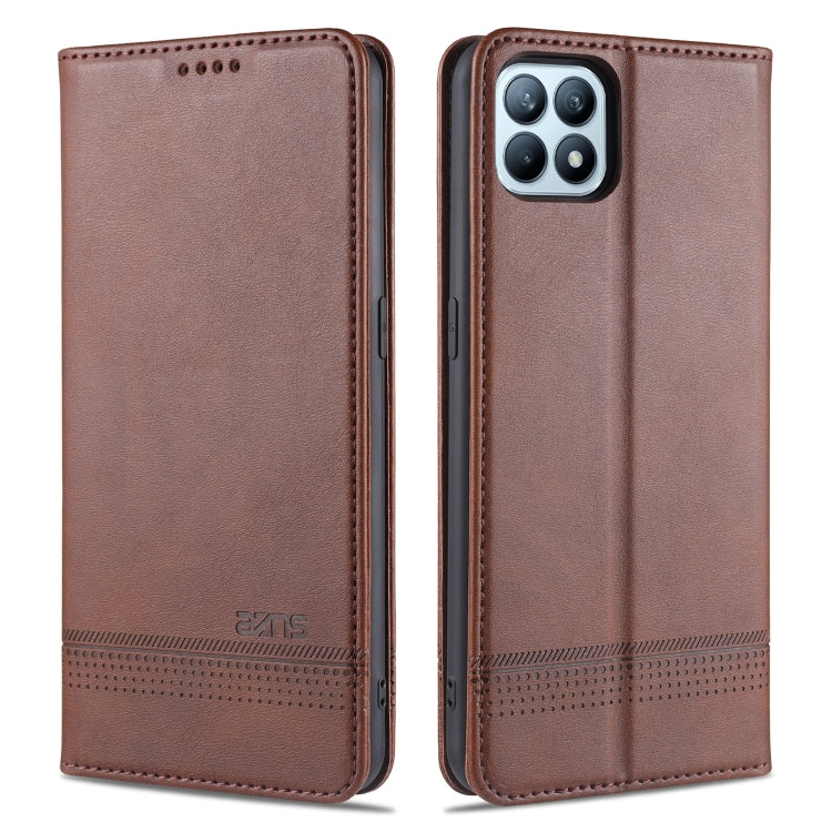 AZNS Magnetic Calf Texture Horizontal Flip Leather Case with Card Slots & Holder & Wallet, For OPPO Reno4 SE