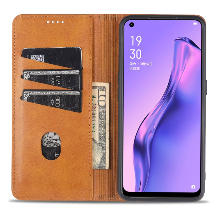 AZNS Magnetic Calf Texture Horizontal Flip Leather Case with Card Slots & Holder & Wallet, For OPPO Reno4 SE