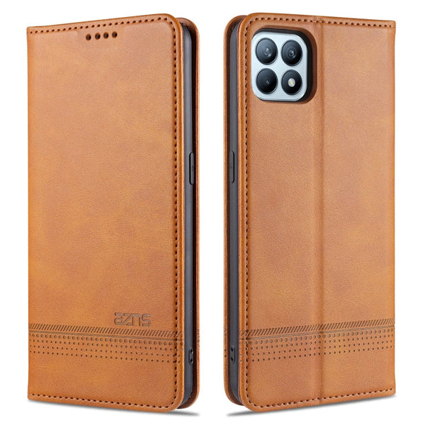 AZNS Magnetic Calf Texture Horizontal Flip Leather Case with Card Slots & Holder & Wallet, For OPPO Reno4 SE