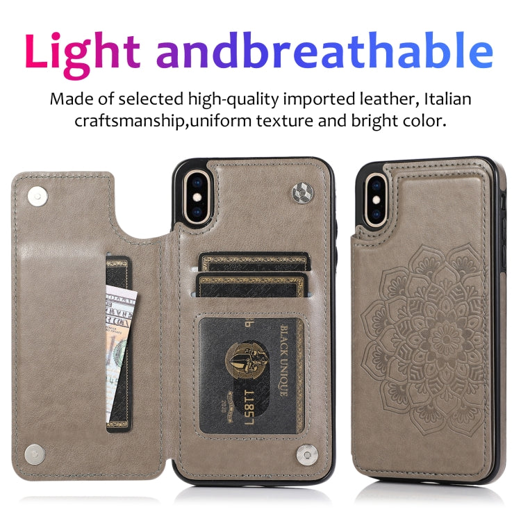 Double Buckle Mandala Pattern PU+TPU Protective Case with Card Slots & Holder & Photo Frame, For iPhone XS Max, For iPhone 11, For iPhone 11 Pro, For iPhone 11 Pro Max