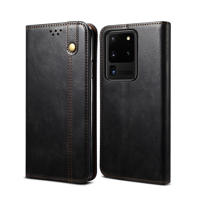 Simple Wax Crazy Horse Texture Horizontal Flip Leather Case with Card Slots & Wallet, For Samsung Galaxy S20 UItra, For Samsung Galaxy S20 FE, For Samsung Galaxy S20 Plus