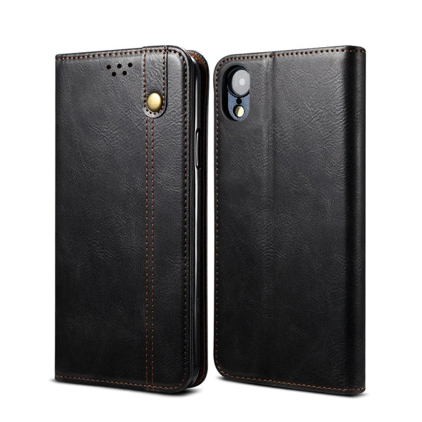 Simple Wax Crazy Horse Texture Horizontal Flip Leather Case with Card Slots & Wallet, For iPhone XR, For iPhone XS / X, For iPhone XS Max