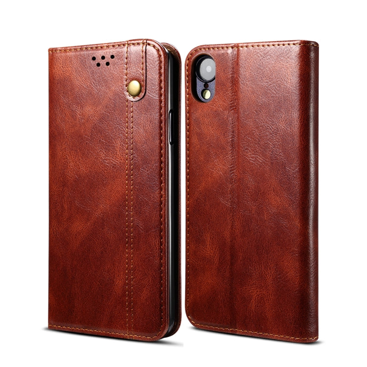 Simple Wax Crazy Horse Texture Horizontal Flip Leather Case with Card Slots & Wallet, For iPhone XR, For iPhone XS / X, For iPhone XS Max