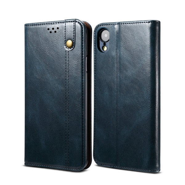 Simple Wax Crazy Horse Texture Horizontal Flip Leather Case with Card Slots & Wallet, For iPhone XR, For iPhone XS / X, For iPhone XS Max