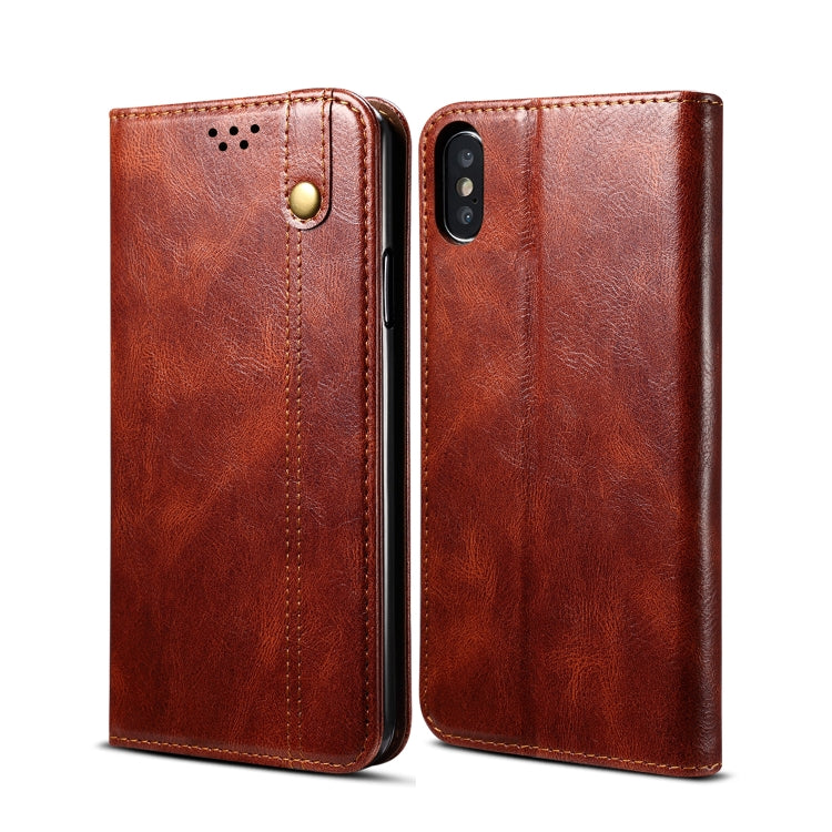 Simple Wax Crazy Horse Texture Horizontal Flip Leather Case with Card Slots & Wallet, For iPhone XR, For iPhone XS / X, For iPhone XS Max