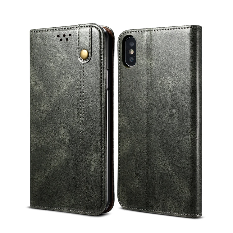 Simple Wax Crazy Horse Texture Horizontal Flip Leather Case with Card Slots & Wallet, For iPhone XR, For iPhone XS / X, For iPhone XS Max