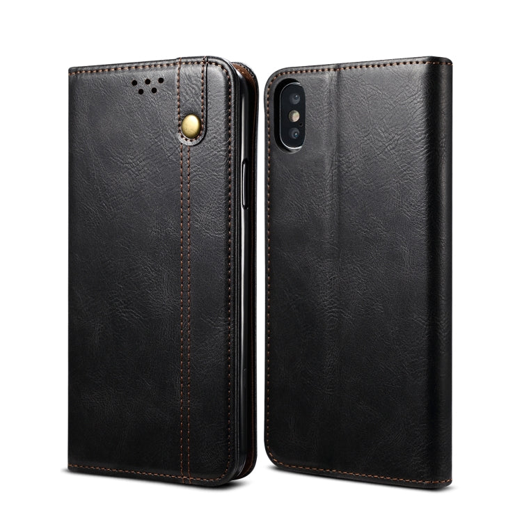 Simple Wax Crazy Horse Texture Horizontal Flip Leather Case with Card Slots & Wallet, For iPhone XR, For iPhone XS / X, For iPhone XS Max