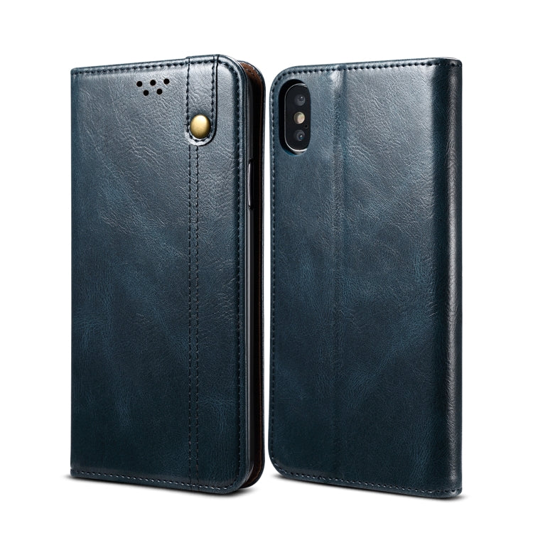 Simple Wax Crazy Horse Texture Horizontal Flip Leather Case with Card Slots & Wallet, For iPhone XR, For iPhone XS / X, For iPhone XS Max