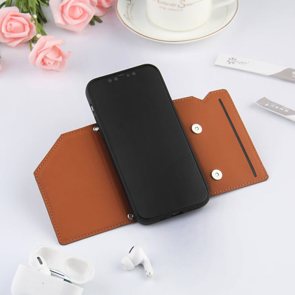 Skin Feel PU + TPU + PC Back Cover Shockproof Case with Card Slots & Holder & Photo Frame