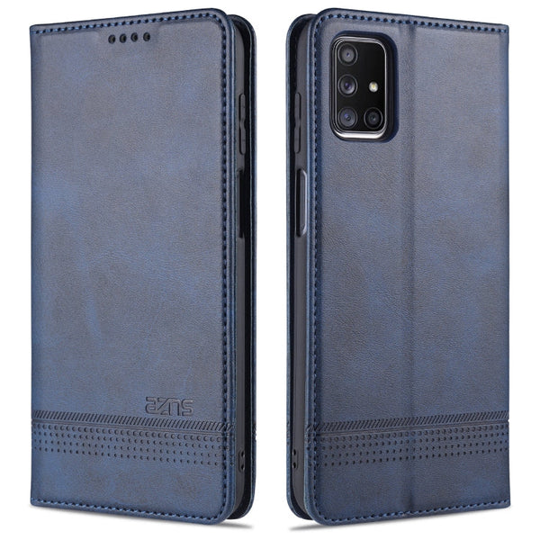 AZNS Magnetic Calf Texture Horizontal Flip Leather Case with Card Slots & Holder & Wallet, For Samsung Galaxy M51 (Side Fingerprint)