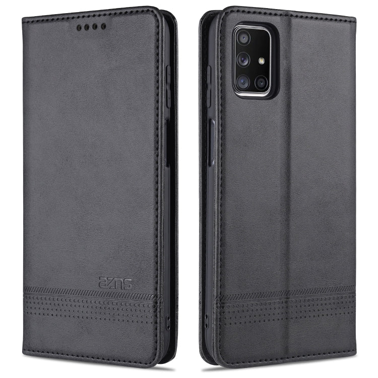 AZNS Magnetic Calf Texture Horizontal Flip Leather Case with Card Slots & Holder & Wallet, For Samsung Galaxy M51 (Side Fingerprint)