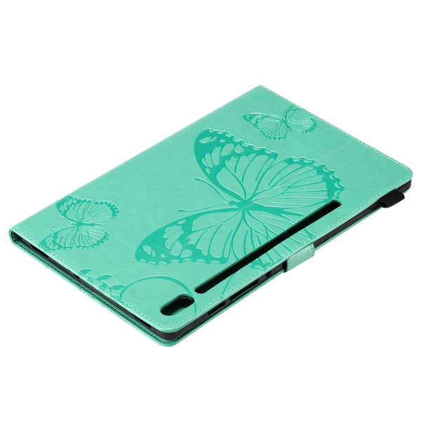 Pressed Printing Butterfly Pattern Horizontal Flip Leather Case with Holder & Card Slots & Wallet & Sleep / Wake-up Function, For Samsung Galaxy Tab S6 T860