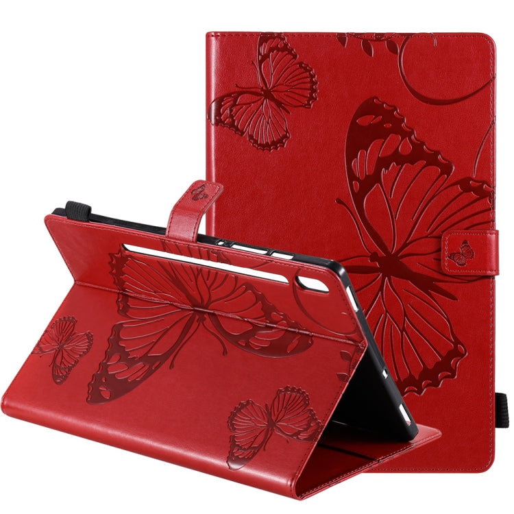 Pressed Printing Butterfly Pattern Horizontal Flip Leather Case with Holder & Card Slots & Wallet & Sleep / Wake-up Function, For Samsung Galaxy Tab S6 T860