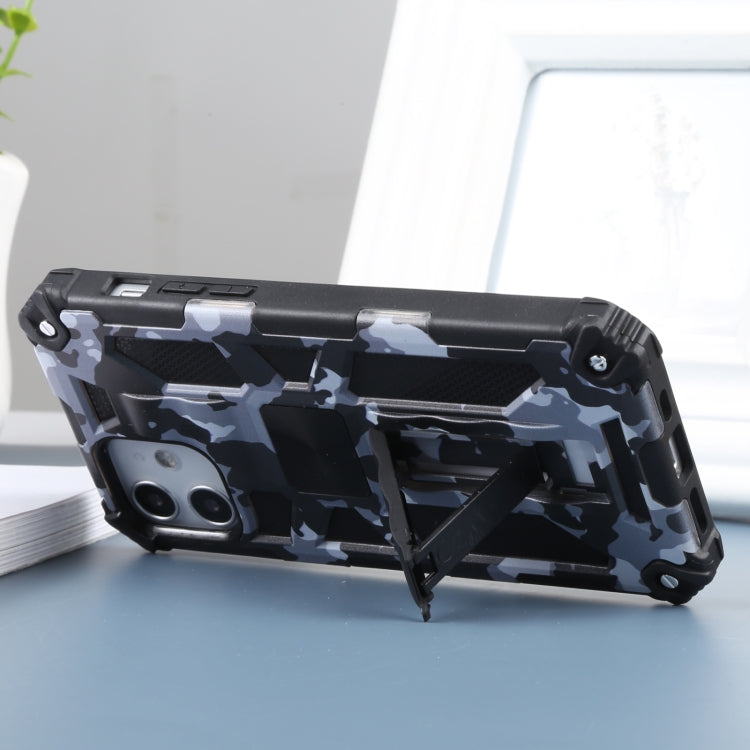 Camouflage Armor Shockproof TPU + PC Magnetic Protective Case with Holder