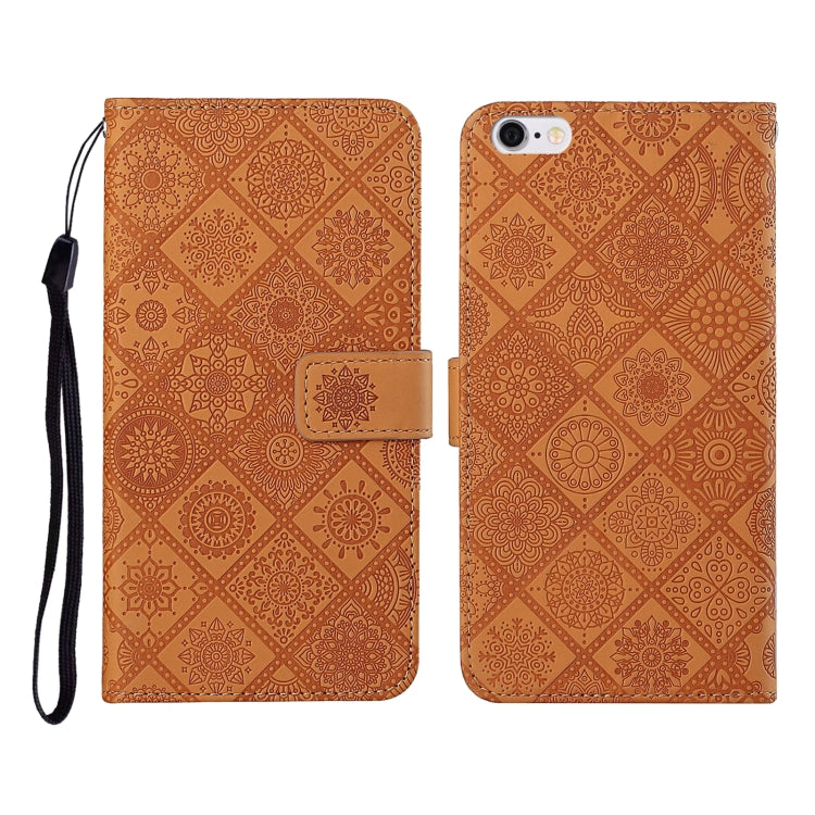 Ethnic Style Embossed Pattern Horizontal Flip Leather Case with Holder & Card Slots & Wallet & Lanyard, For iPhone 6, For iPhone 6 Plus, For iPhone 8 Plus / 7 Plus