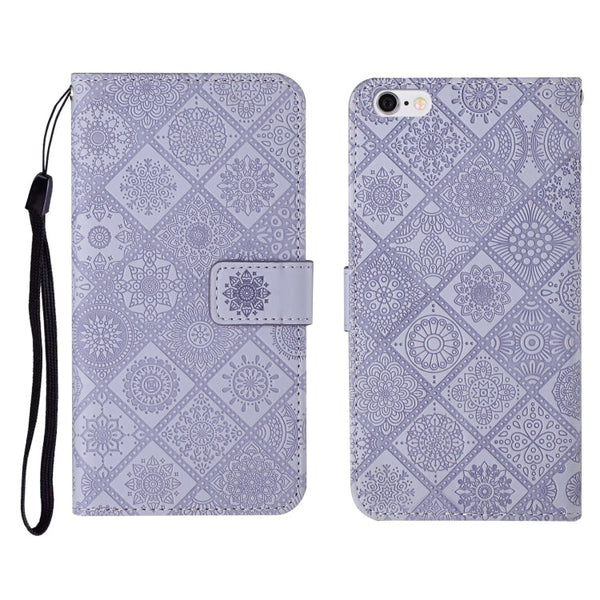 Ethnic Style Embossed Pattern Horizontal Flip Leather Case with Holder & Card Slots & Wallet & Lanyard, For iPhone 6, For iPhone 6 Plus, For iPhone 8 Plus / 7 Plus