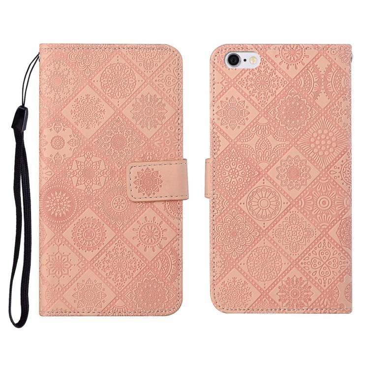 Ethnic Style Embossed Pattern Horizontal Flip Leather Case with Holder & Card Slots & Wallet & Lanyard, For iPhone 6, For iPhone 6 Plus, For iPhone 8 Plus / 7 Plus